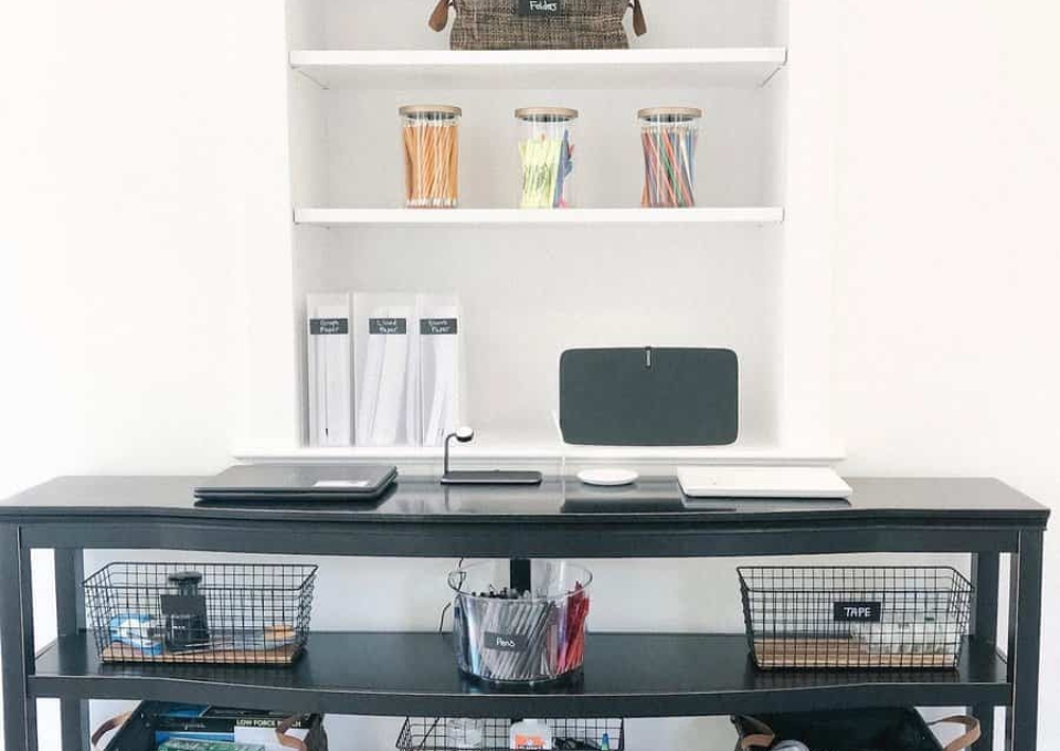 Shelves Office Organization Ideas Short White Mocha