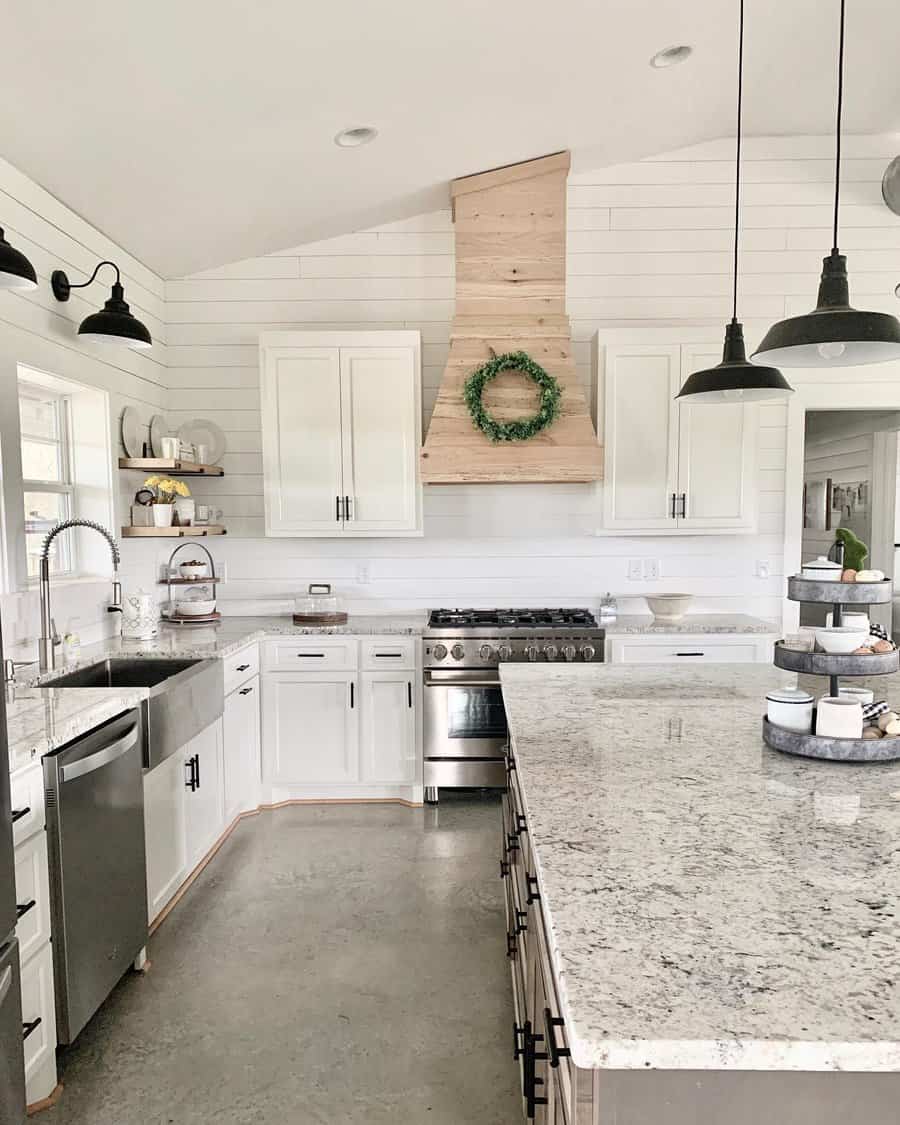 Shiplap Wall Farmhouse Kitchen Ideas Hickorynutfarmbarndominium