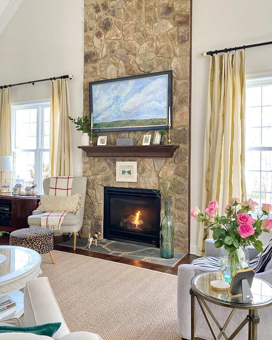 Stone Fireplace Mantel Ideas Lifeofblissblog