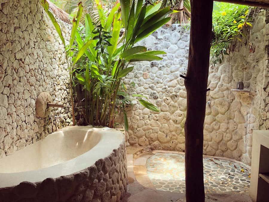 Stone Outdoor Bathroom Ideas Mu Bali