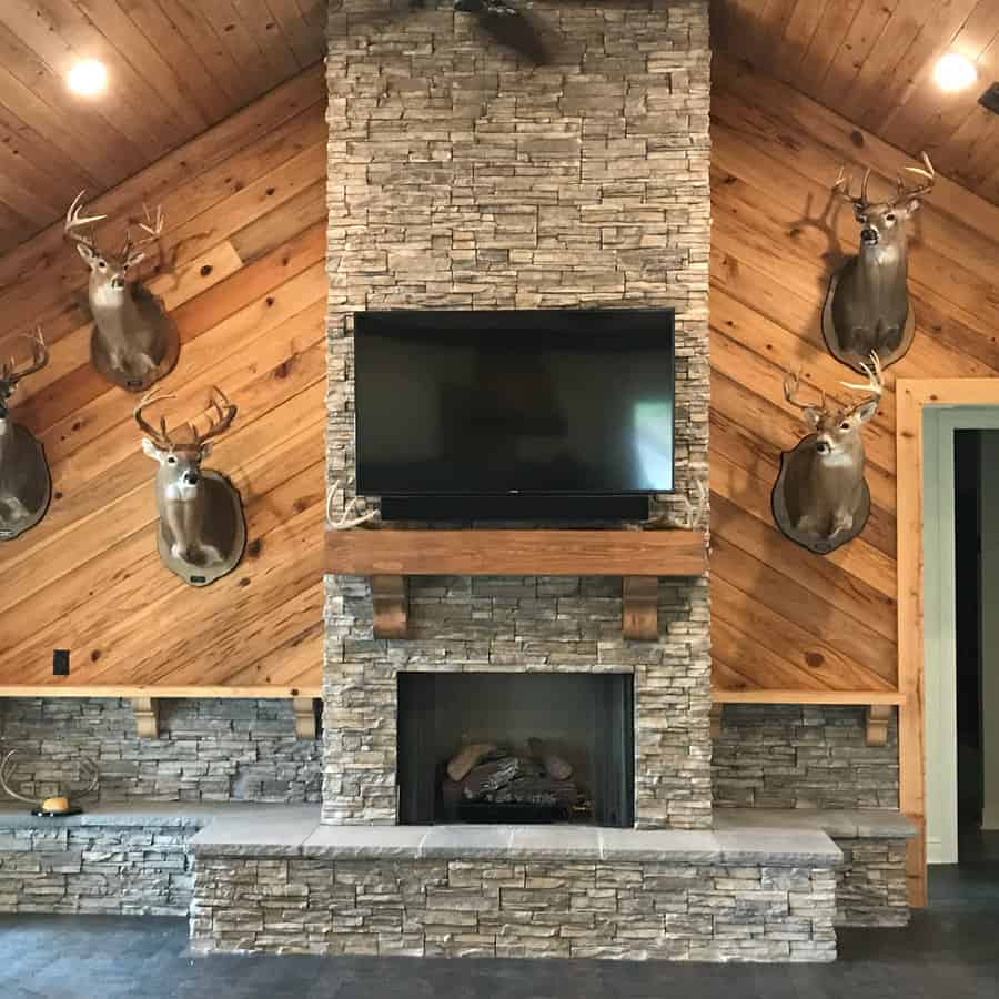 Tv Above Fireplace Mantel Ideas Shanedauzatconstruction