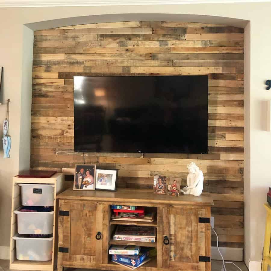 Tv Wall Pallet Wall Ideas Monkeynsquirrel