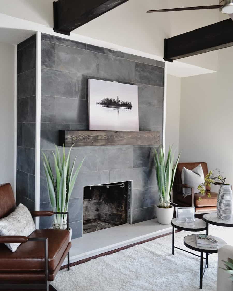 Tile Fireplace Wall Ideas Greendoorhomestaging