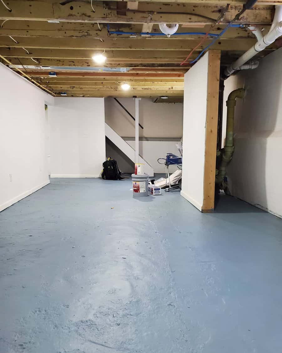 Unfinished Basement Lighting Ideas Am Painting