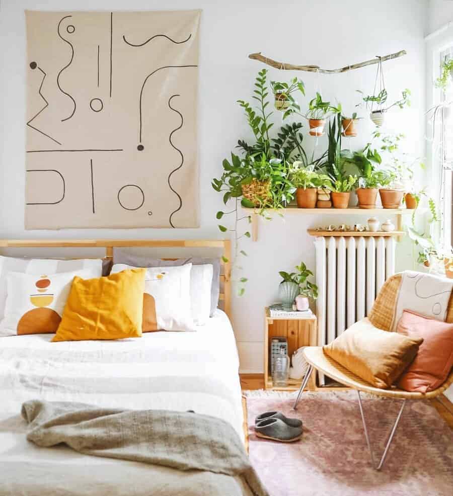 Urban Jungle Boho Bedroom Ideas Leaves And Bones