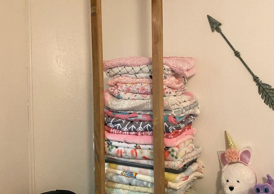 Wall Hanging Blanket Storage Ideas Chalaelie