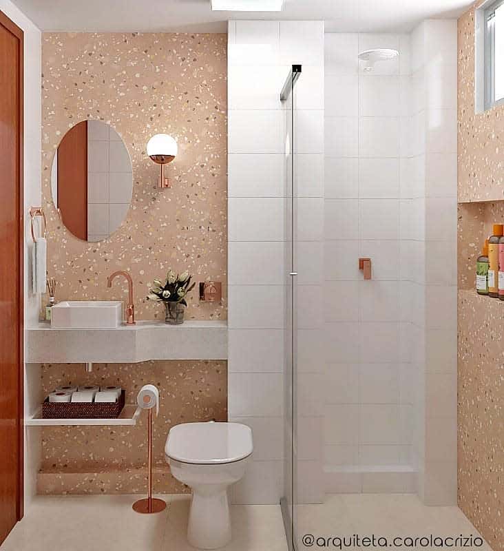 Wall Paper Beige Bathroom Ideas Arquiteta Carolacrizio