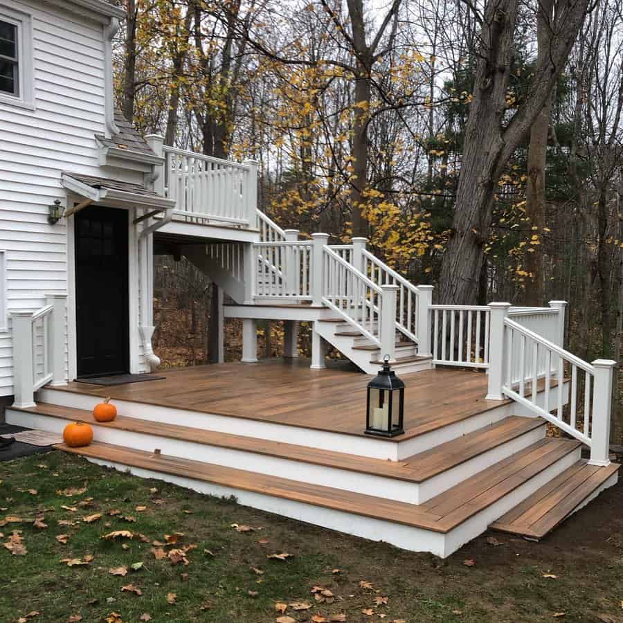 White Deck Railing Ideas Burkeandburkebuilders