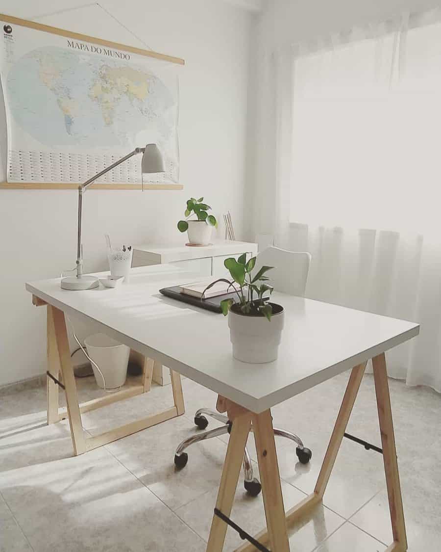 White Modern Home Office Ideas White Home Love