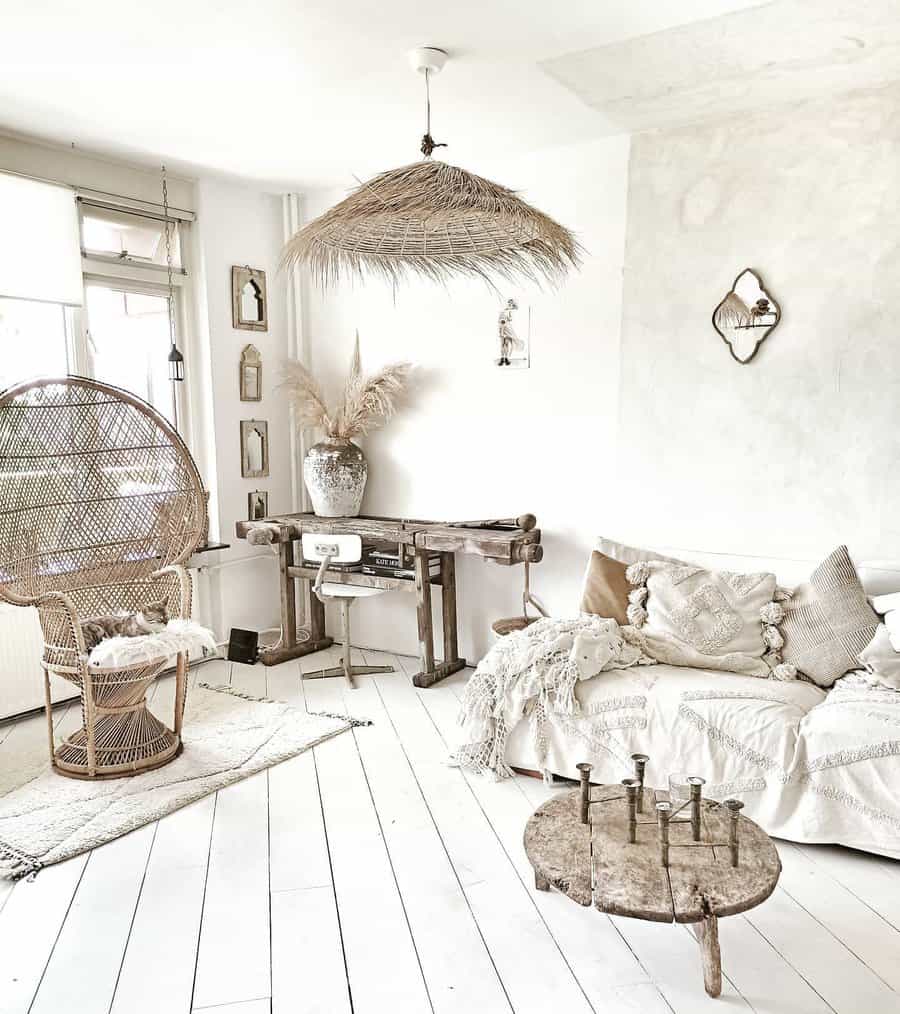 Boho White Living Room Ideas Moodiezz Stijl