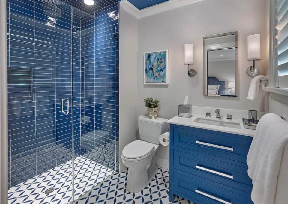 Contemporary Blue Bathroom Ideas Megangorelickinteriors