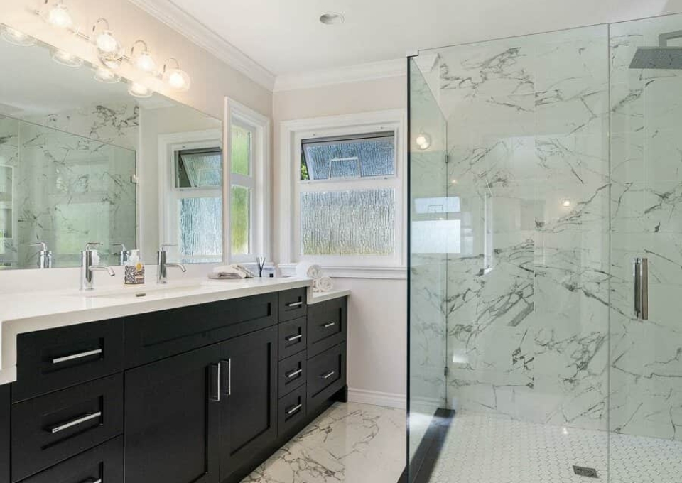 Marble Black And White Bathroom Ideas Kimberleannedesign