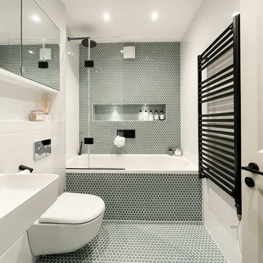 Mosaic Small Bathroom Flooring Ideas Thewhyteplace