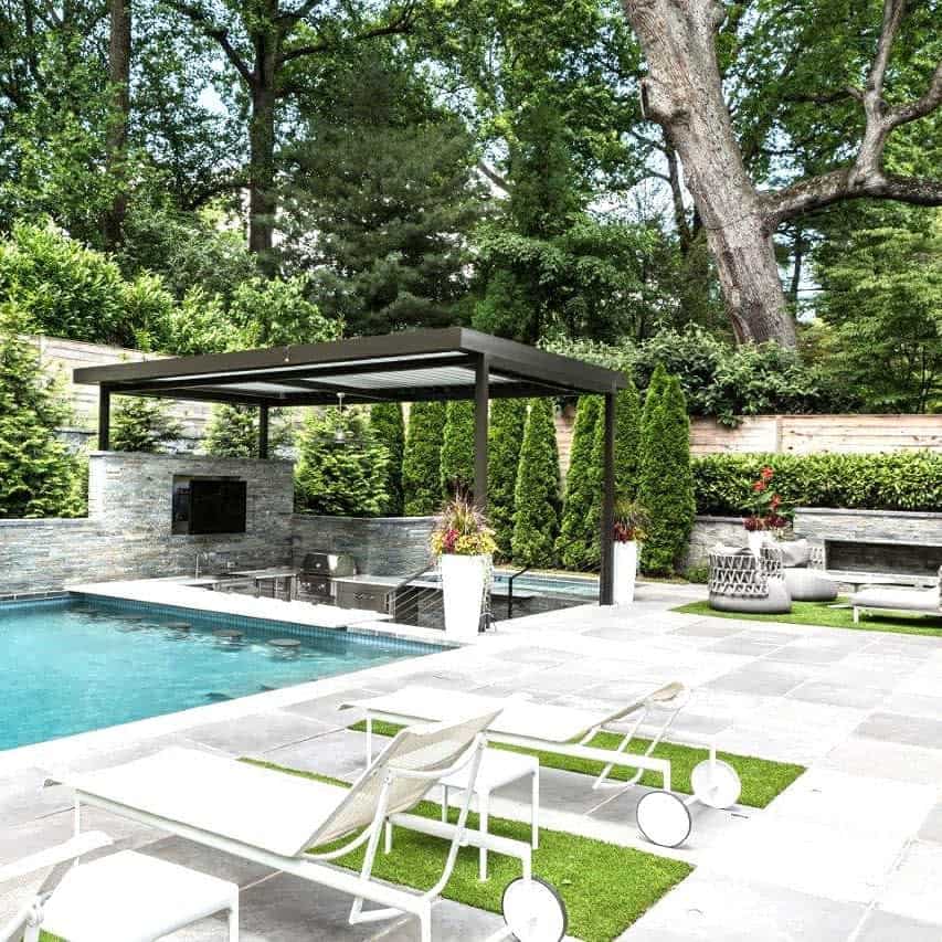 Outdoor Kitchen Bar Pool Cabana Ideas Mark Kaufman Architect