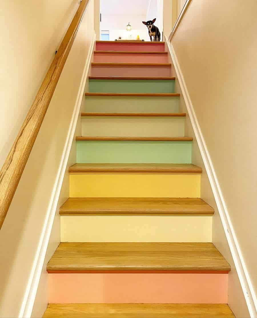 Painted Basement Stair Ideas Happyhivedesign