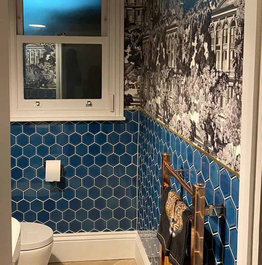 Tiles Blue Bathroom Ideas Dannymar Contractors