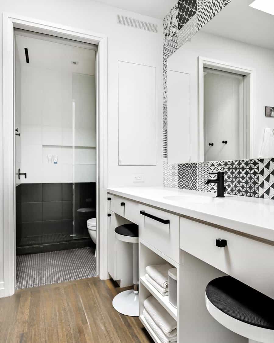 Wall Black And White Bathroom Ideas Harperdesignbuild