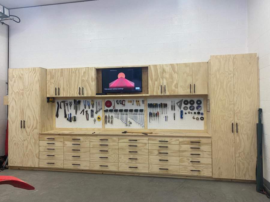 Workbench Garage Pegboard Ideas Urban Beaver Construction