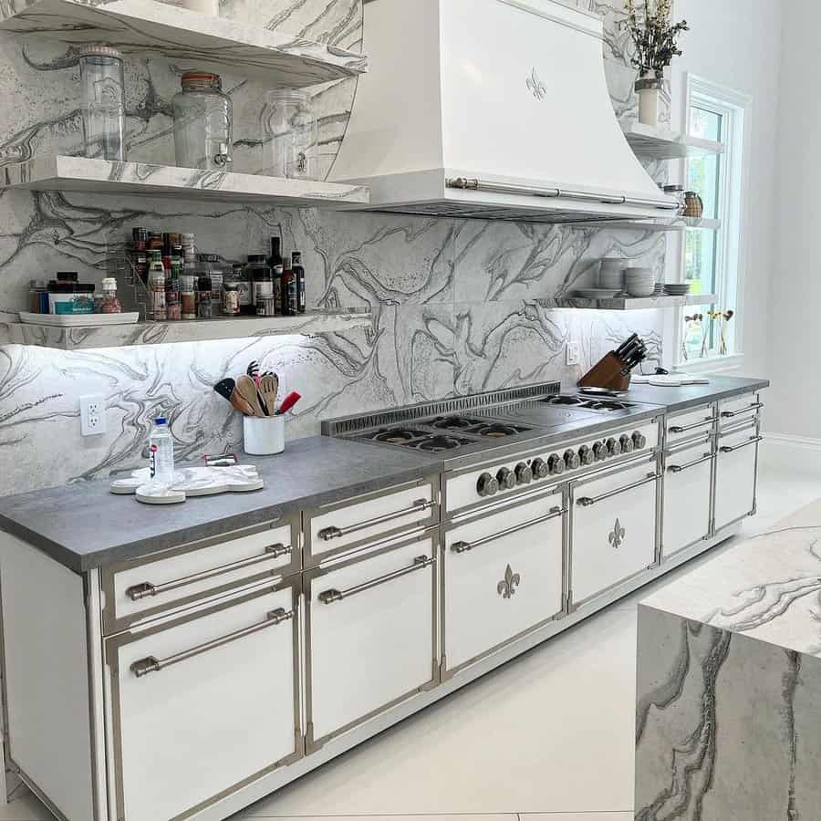 Country Style White Kitchen Cabinets Ideas L Atelier Paris