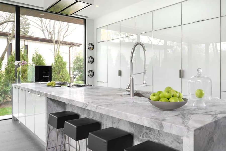 Glossy Finish White Kitchen Cabinets Ideas Dresnerdesign