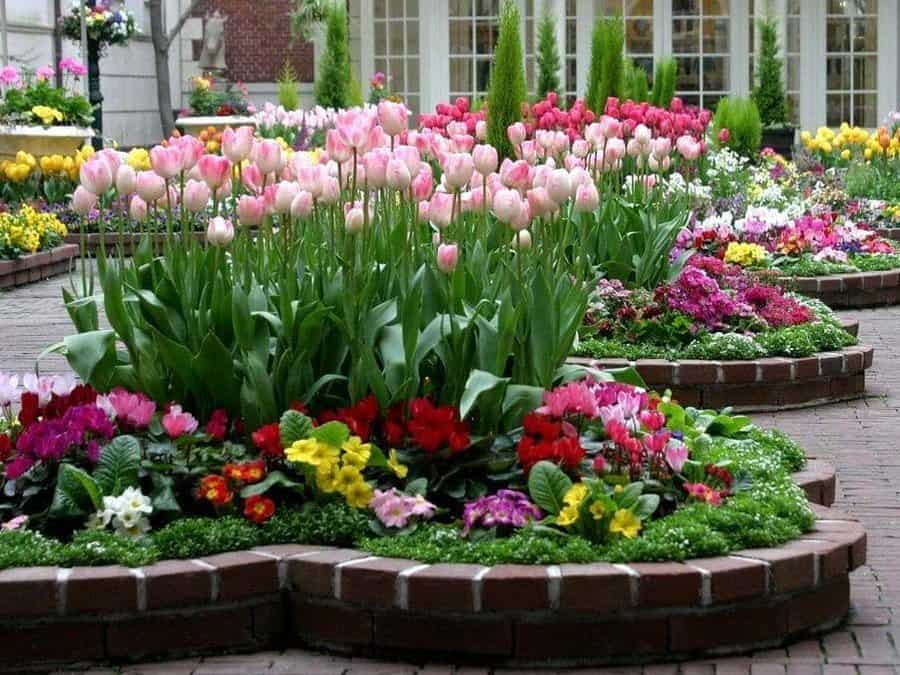 Bricks And Concrete Planter Box Flower Bed Ideas Mazirov Design