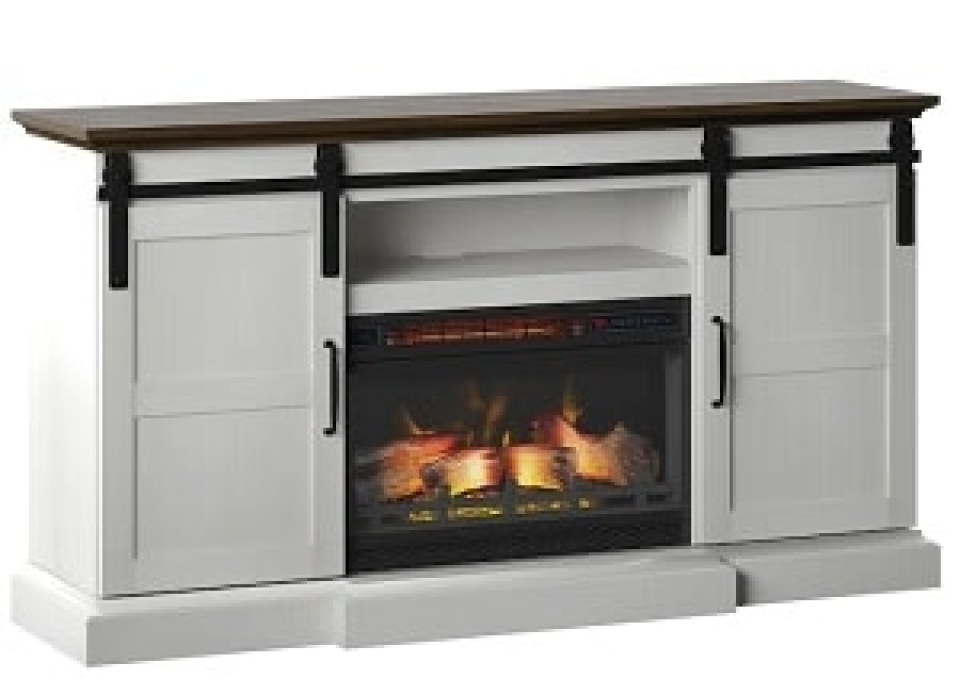 Classicflame Old Wood White Tv Stand