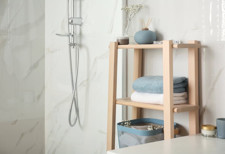 Stand Alone Shower Storage Ideas