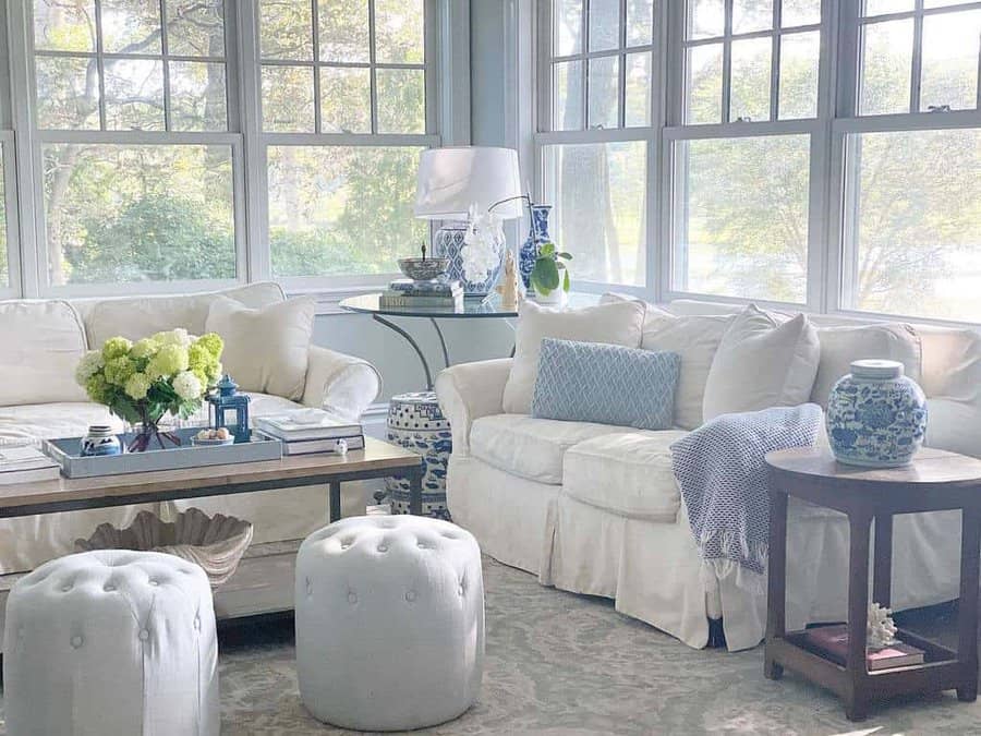 White Sunroom Decorating Ideas Chrissiehomeanddesign