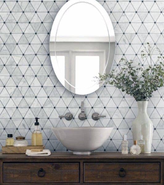 Pattern Triangle Tiles Home Interior Designs Bathroom Backsplash